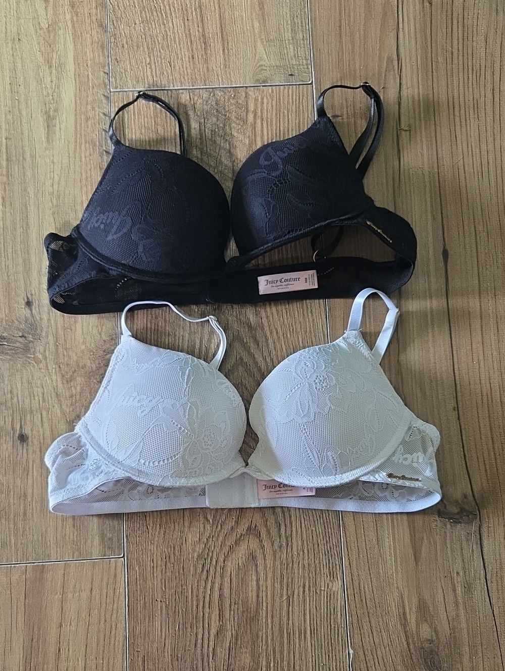 Juicy Couture | Lace Padded Push Up T-Shirt Bras in Black and White - Set of 2